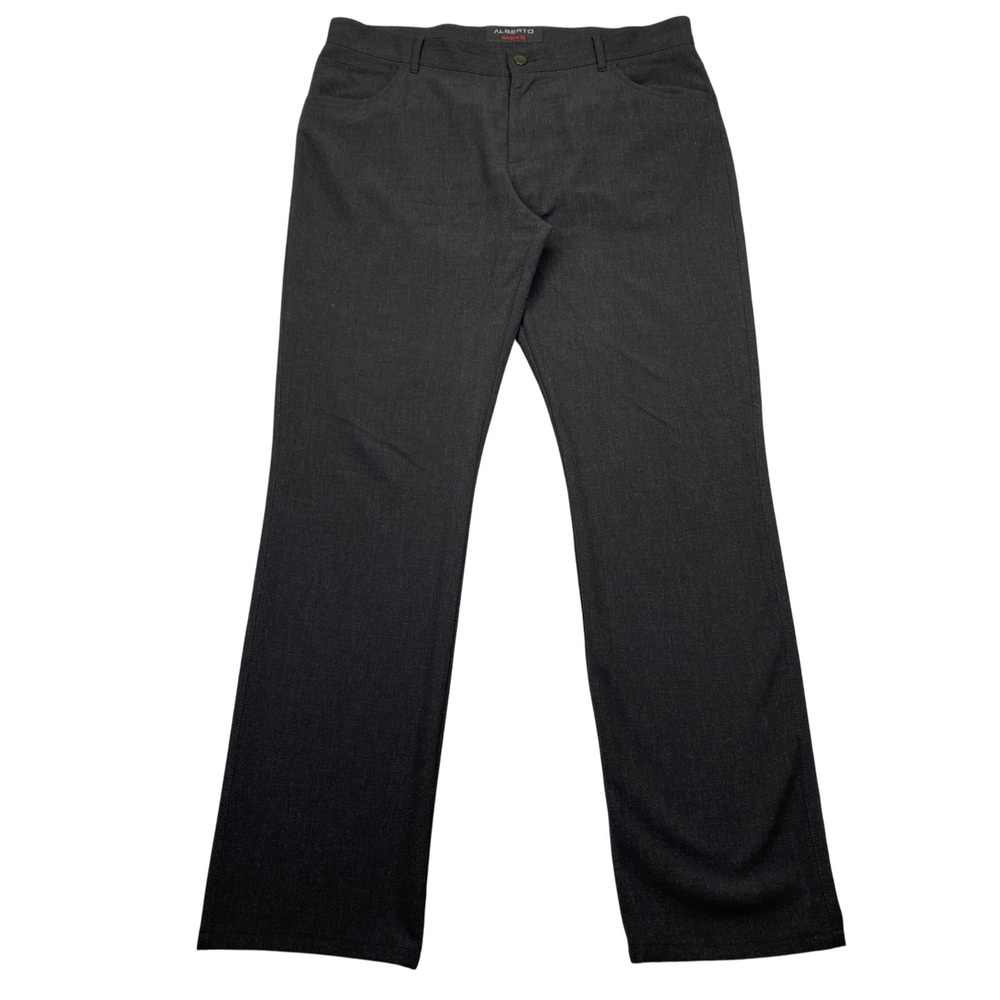 ALBERTO Modern Fit Charcoal Dress Pants Men Sz 38‎ Stone Ceramica Preppy Grunge